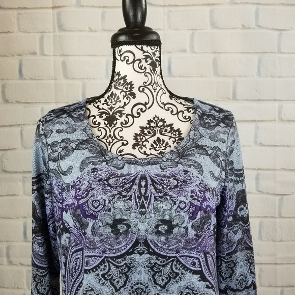 Unity world women's size s knit top lace trim top - Picture 2 of 8